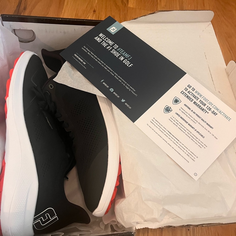 NEW!!! FootJoy Flex Men's Black Golf Shoes Brand New in Box - Picture 9 of 12